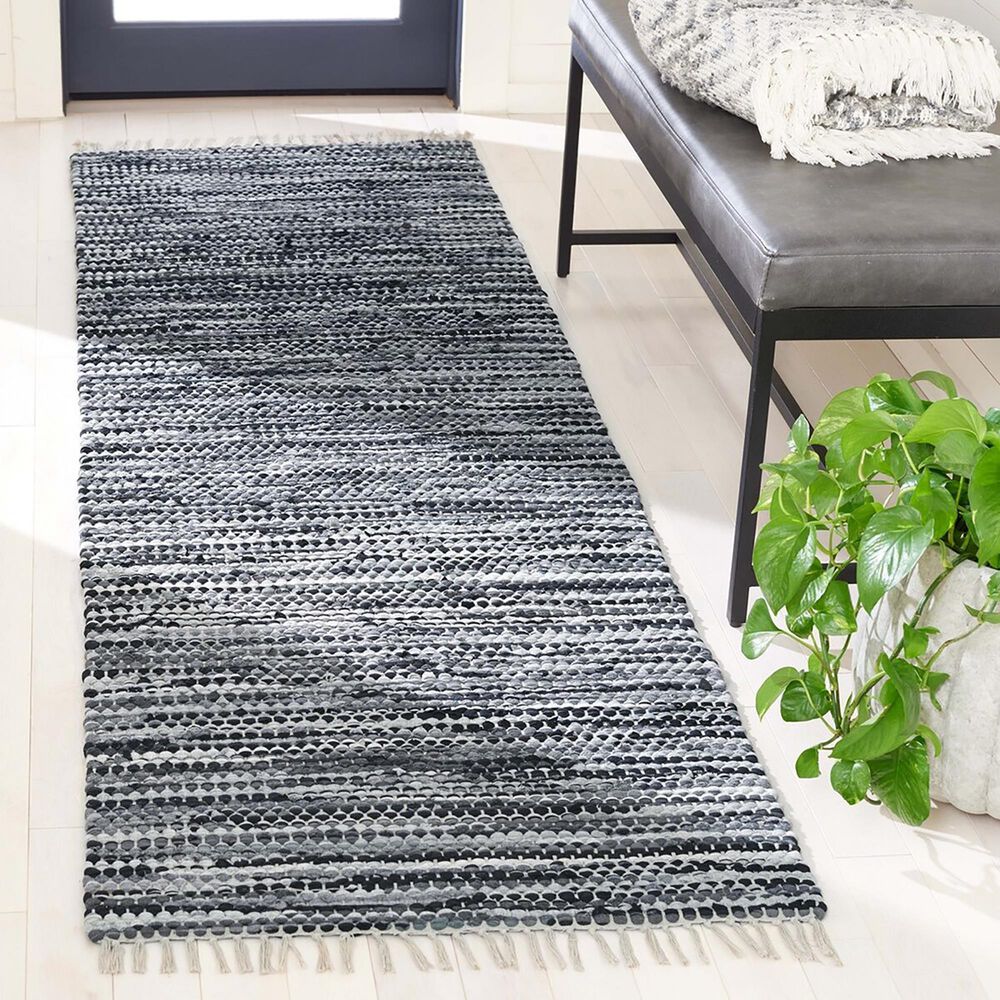 Safavieh Montauk MTK251 2&#39;3&quot; x 8&#39; Grey and Black Runner, , large