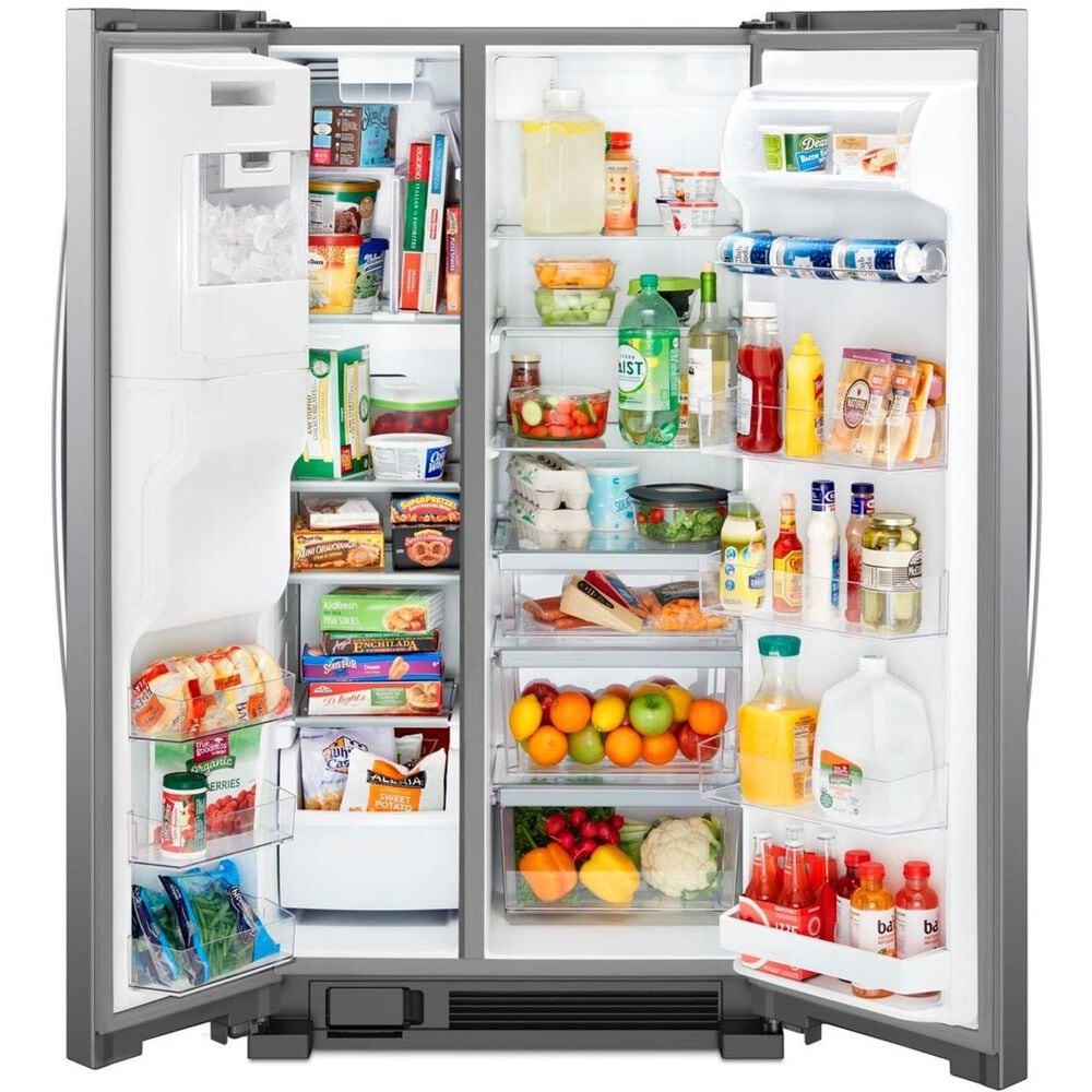 Whirlpool 24.5 Cu. Ft. 36&quot; Wide Side-by-Side Refrigerator in Fingerprint Resistant Stainless Steel, , large