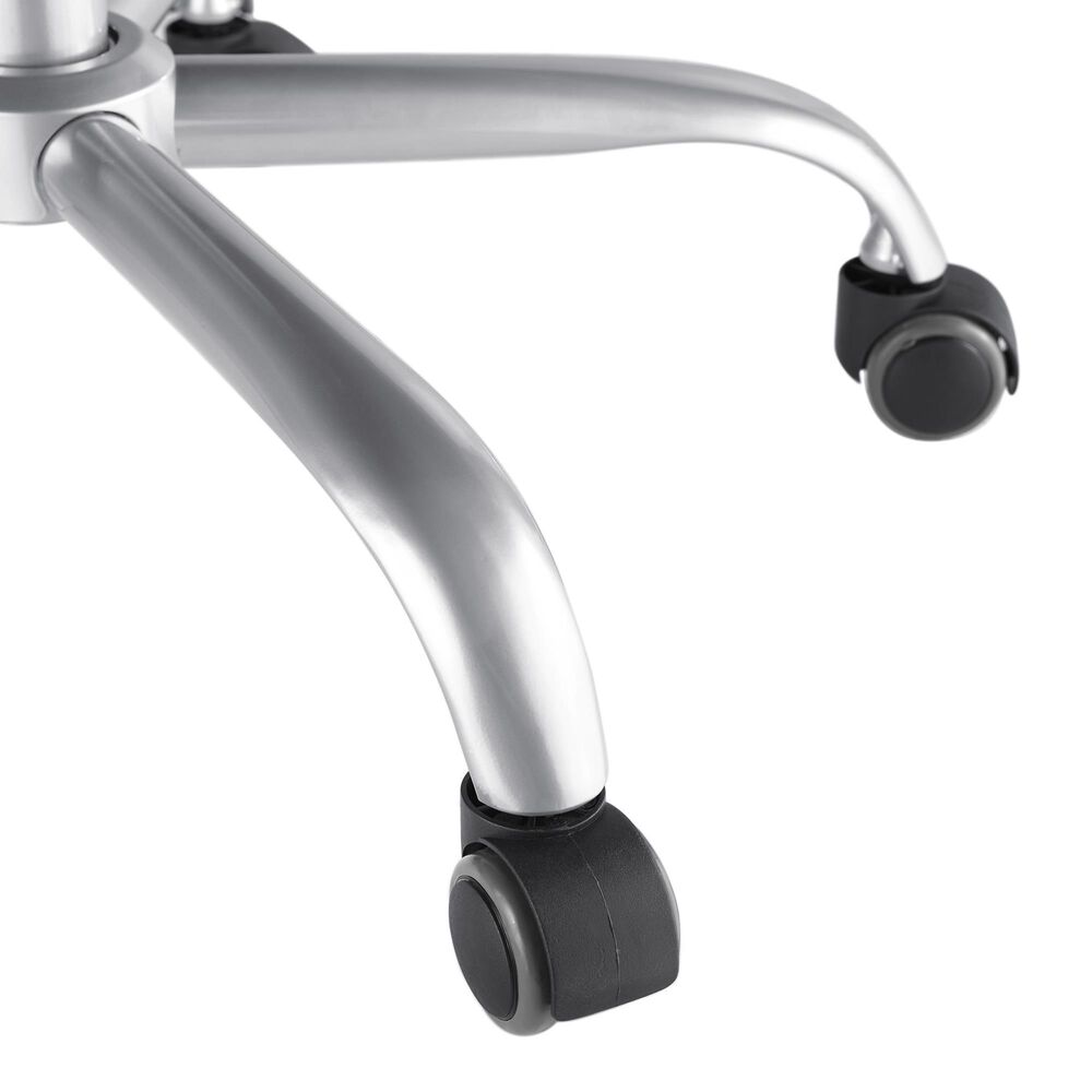 Linon Home Decor Rylen Office Chair with Brown Cushion in Silver, , large