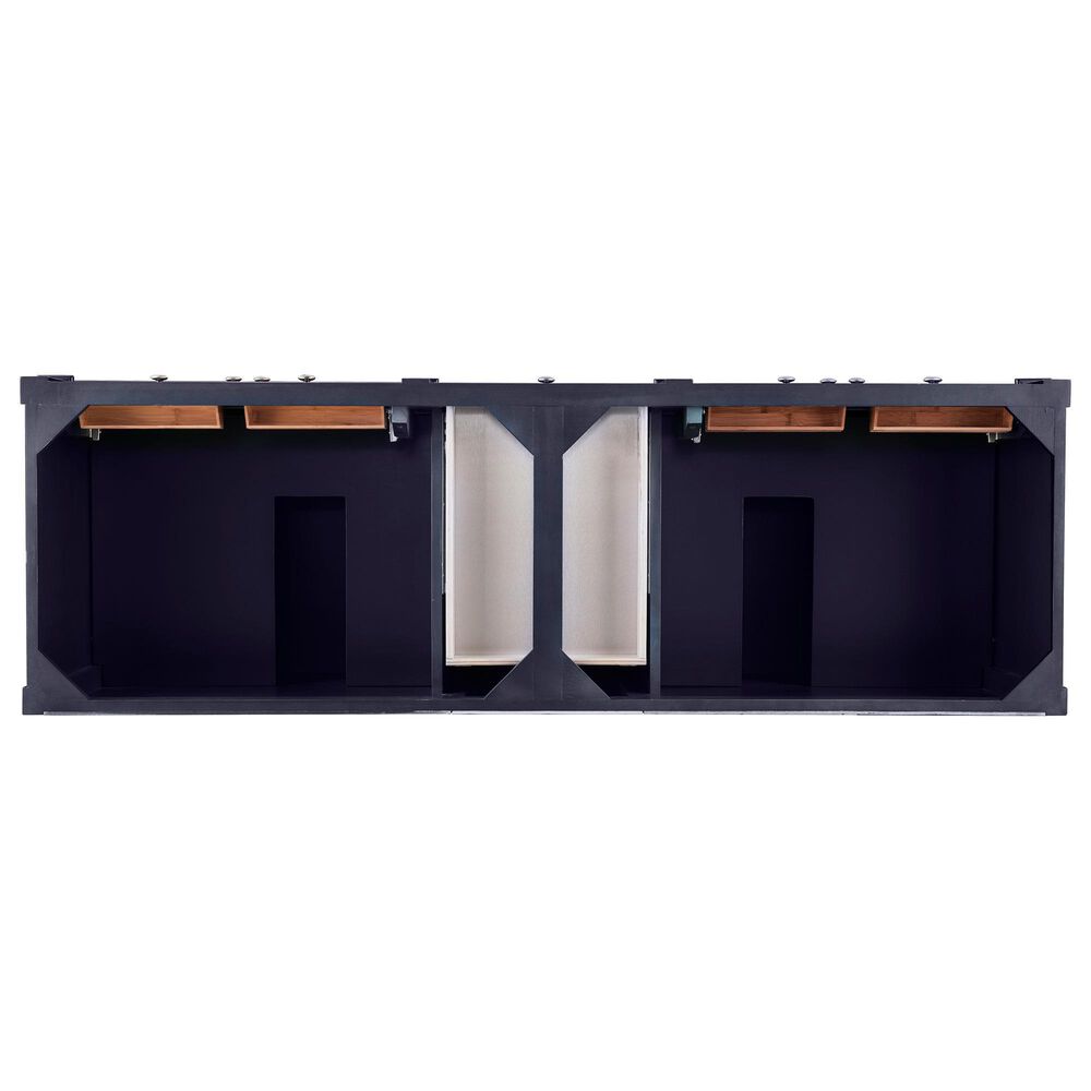 James Martin Vanities Brittany 72&quot; Double Bathroom Vanity in Victory Blue with 3 cm Charcoal Soapstone Quartz Top and Rectangle Sinks, , large
