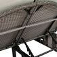HOMLUX 2-Person Outdoor Daybed with Adjustable Backrests and Foldable Cup Trays in Gray, , large