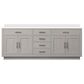 Lexora Home Abbey 84" Double Bathroom Vanity in White Oak with 2 cm White Quartz Top and Rectangular Sinks, , large