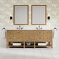 James Martin Breckenridge 84" Double Bathroom Vanity in Light Natural Oak with 3 cm White Zeus Top and Rectangular Sinks, , large