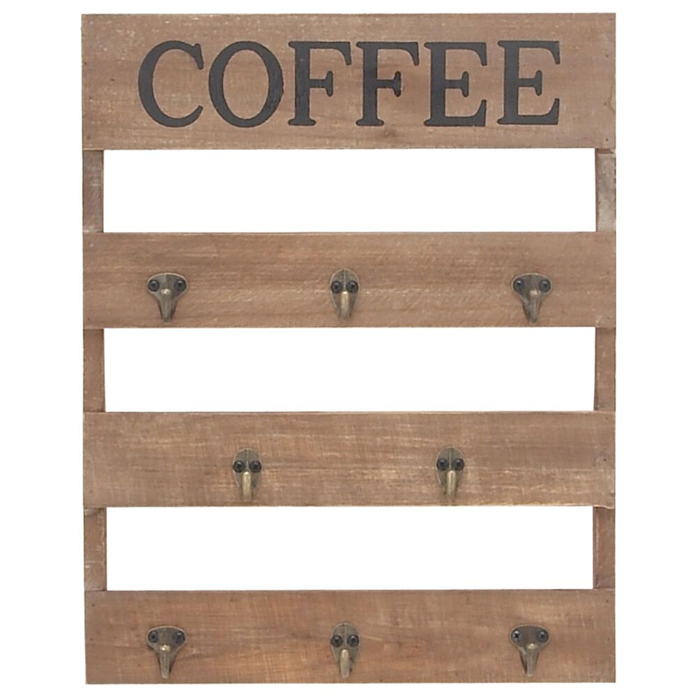Maple and Jade 15&quot; x 19&quot; Wall Hook in Natural Brown and Grey, , large