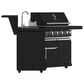 Forno All"Aperto 2-Piece Outdoor Kitchen Grill Set with Bar and Beverage Center in Black, , large