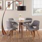 Lumisource Fabrico Side Chair with Grey Noise Upholstered in Walnut (Set of 2), , large
