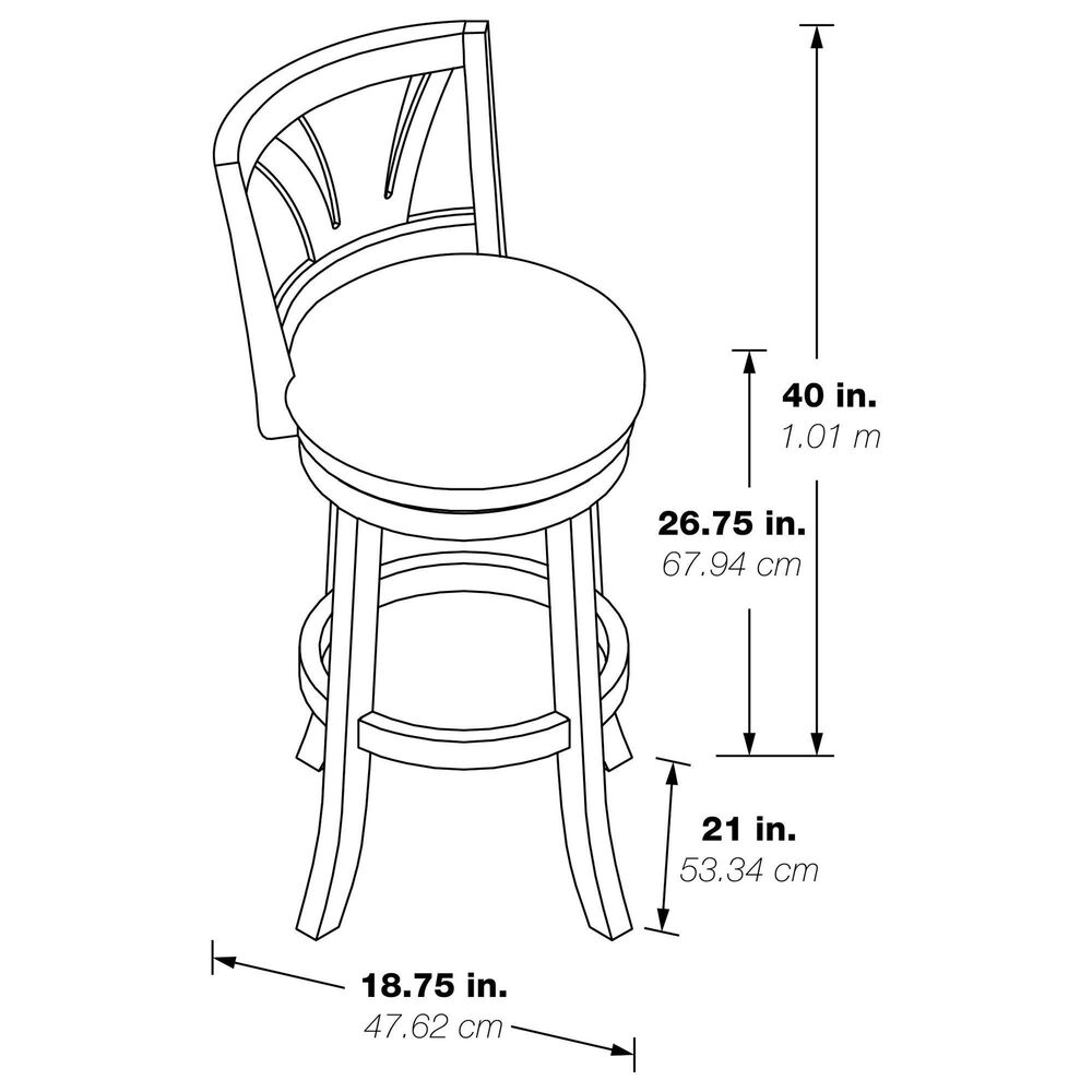 Office Star Products Miller Swivel Counter Stool with Linen Cushion Seat in Medium Oak, , large