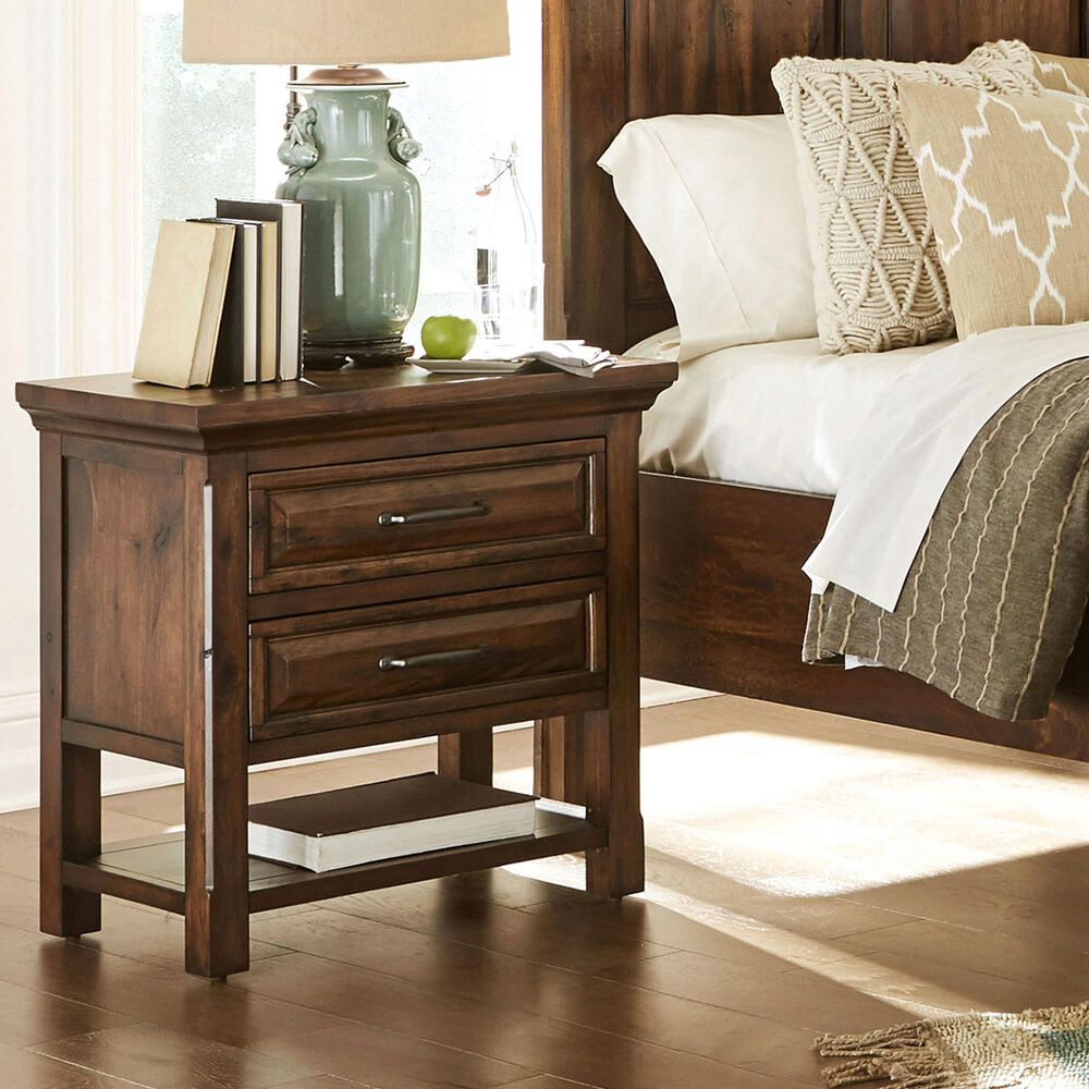 Cedar and Sage Hill Crest 4 Piece California King Storage Bedroom Set in Chestnut, , large