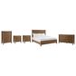 Riverside Furniture Henderson King Platform Panel Bed with Dresser Chest and 2 Nightstands in Toasted Pecan, , large