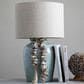 Teak Interiors Shoreline Stoneware Table Lamp in Aqua, , large