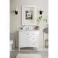 James Martin Vanities Palisades 36" Single Bathroom Vanity in Bright White with 3 cm Carrara White Marble Top and Rectangular Sink, , large