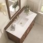 James Martin Vanities Lorelai 48" Single Vanity in Mid-Century Walnut with 3 cm White Zeus Quartz Top, , large