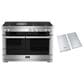 Miele 48" Freestanding Natural Gas Dual Fuel Range with Broil-Griddle Cover in Stainless Steel and Black, , large