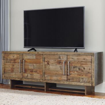 Signature Design by Ashley Mozanburg Extra Large 72"  TV Stand in Rustic Brown, , large