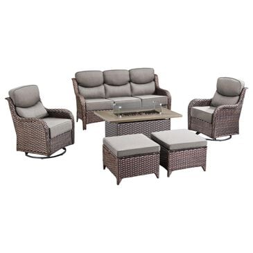 Sunwell Garden 6-Piece Fire Pit Set in Gray, , large