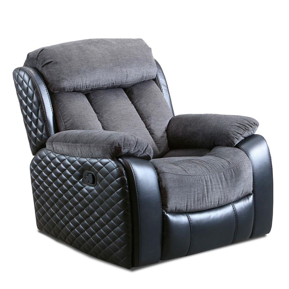 Northwestern Connor Glider Recliner in Black and Grey, , large