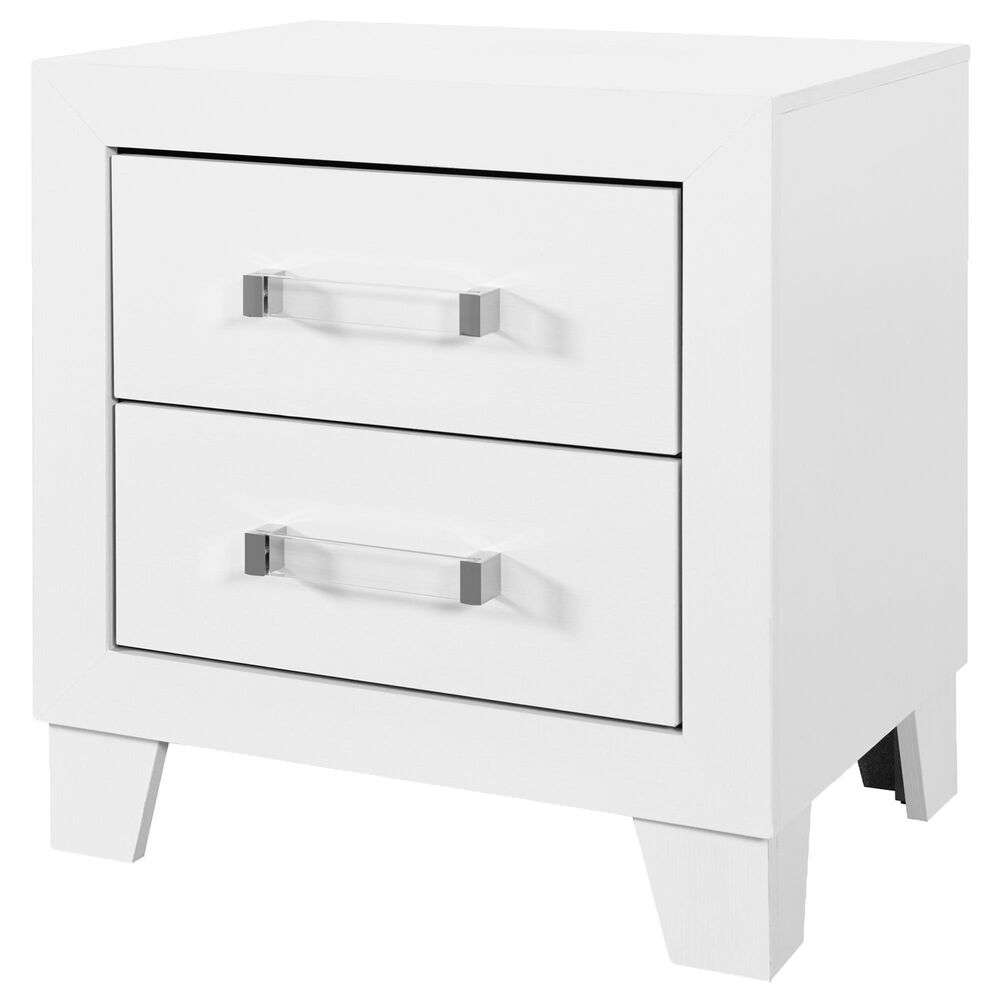 Global Furniture USA Luccia 2-Drawer Nightstand in White, , large