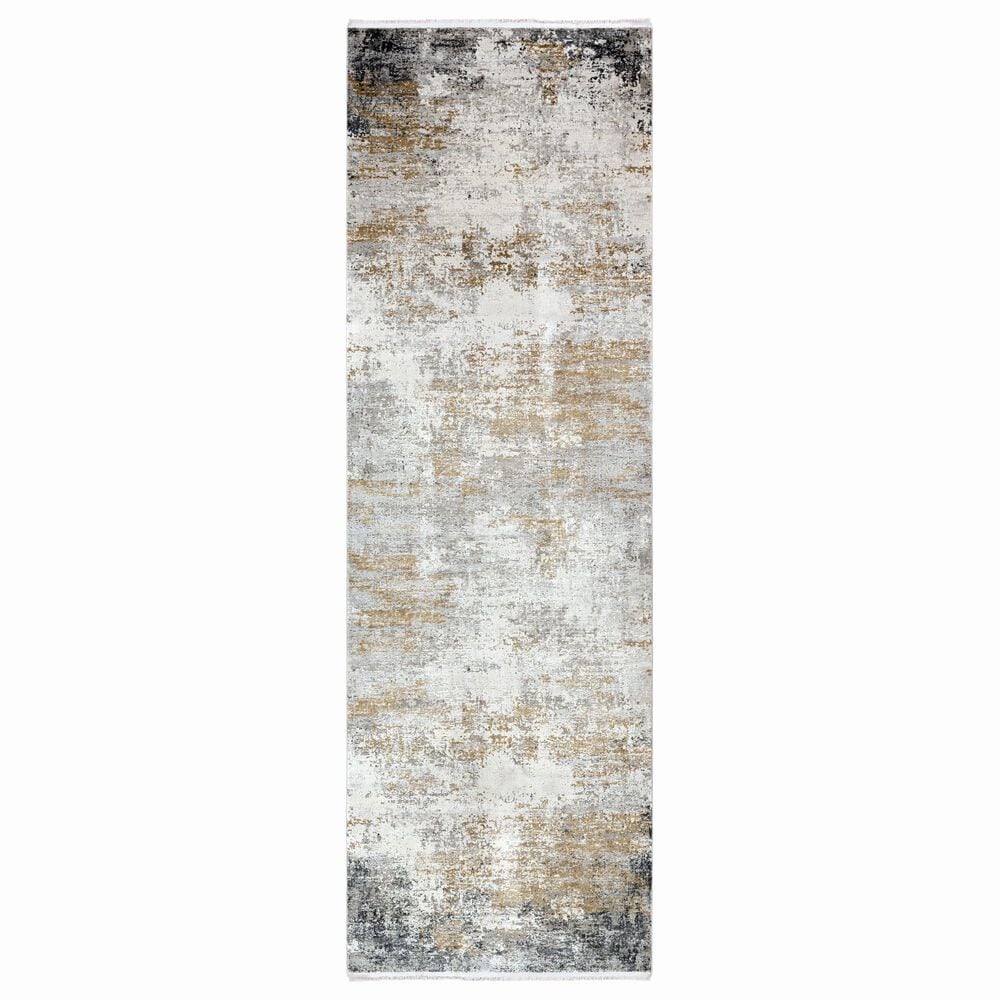 Surya Solar 3" x 9"10" Charcoal, Gray, Saffron and White Runner, , large