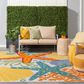 Nourison Aloha 3"6" x 5"6" Blue, Yellow and Orange Indoor/Outdoor Area Rug, , large