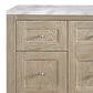 James Martin Vanities Breckenridge 60" Single Bathroom Vanity in Whitewashed Oak with 3 cm Carrara White Marble Top and Rectangular Sink, , large