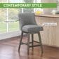 OSP Home Granville Swivel Counter Stool with Charcoal Upholstered in Grey, , large
