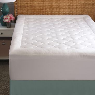 Allied Home Billowy Clouds Queen Mattress Pad in White, , large