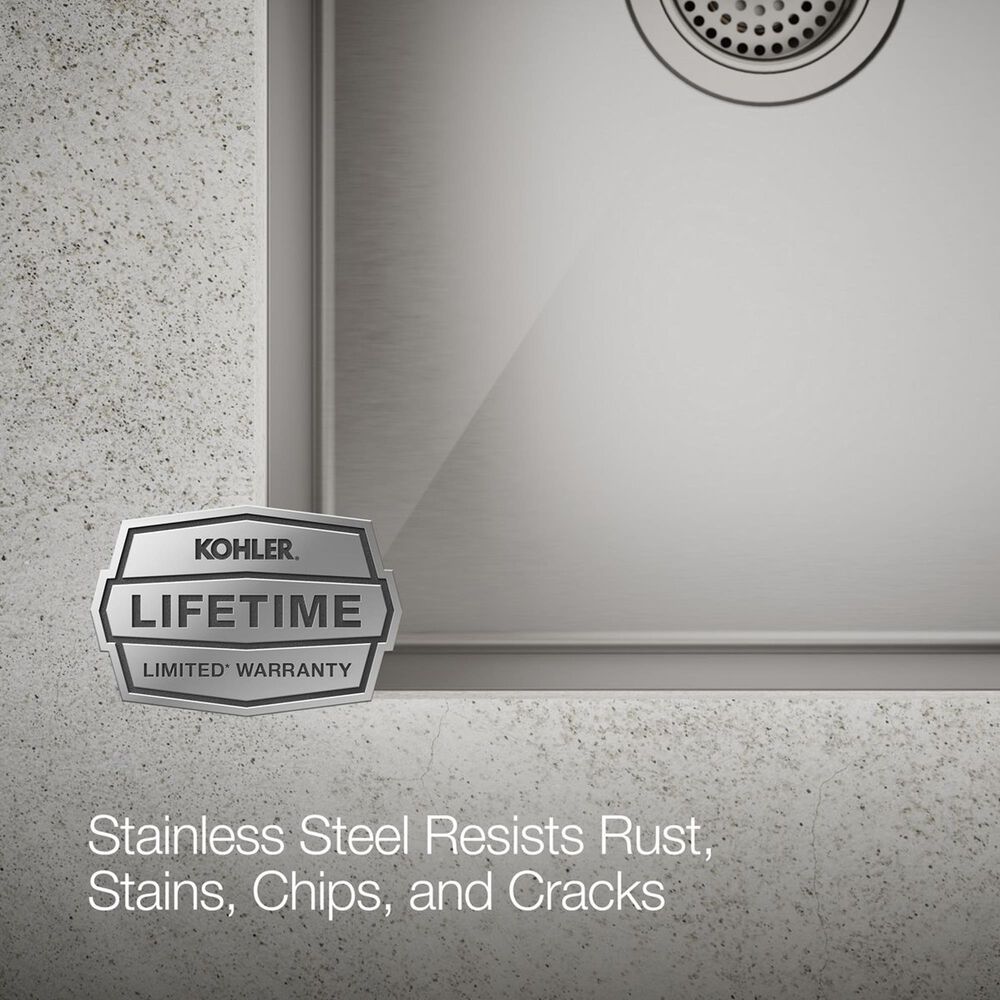 Kohler Strive 32" Undermount Double-Bowl Kitchen Sink in Stainless Steel, , large