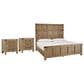 Millenium Ridgester King Panel Bed with Two Nightstands in Light Brown with USB Ports, , large