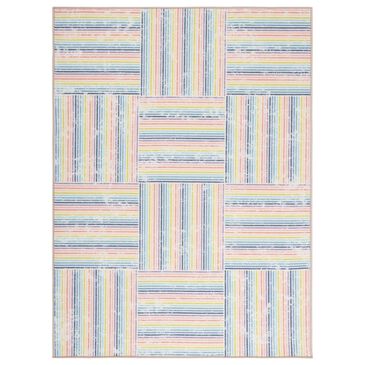 Safavieh Kids Playhouse Geometric 5"5" x 7"7" Ivory and Blue Rug, , large