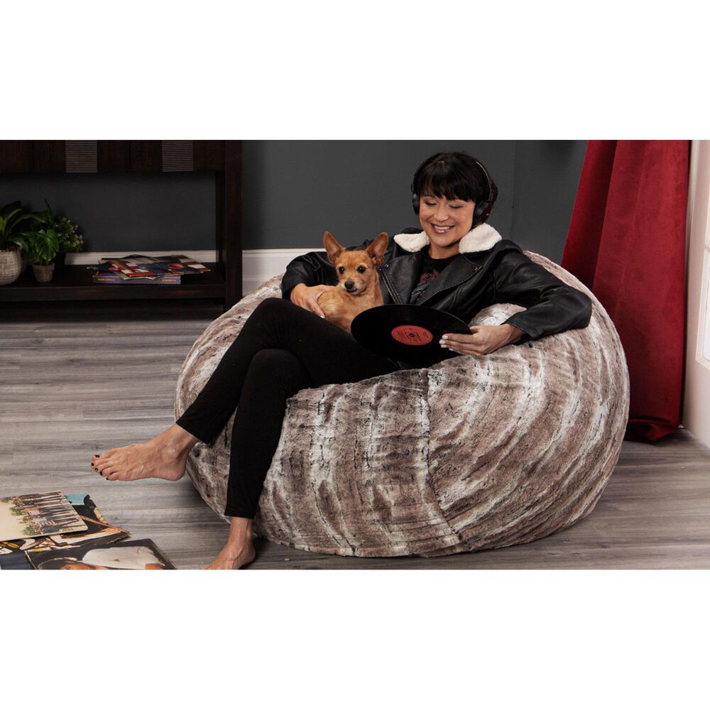 Jaxx Sacks Saxx 4' Round Bean Bag in Mountain Fox Nebraska Furniture Mart