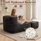 HOMLUX 2-Piece Bean Bag Chair and Ottoman in Gray, , large