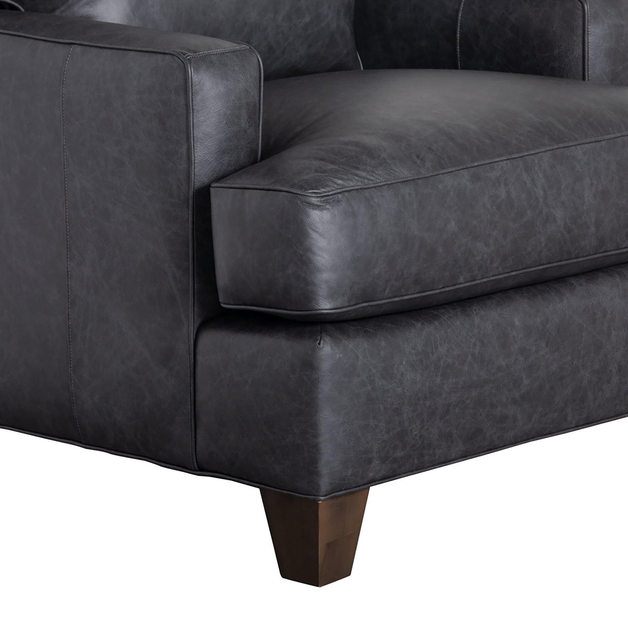 Craftmaster Furniture Corp Stationary Leather Chair and Ottoman