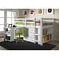 Forest Grove Twin Low Loft Bed with Desk in White, , large