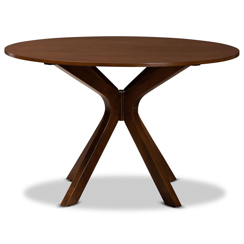 Baxton Studio Kenji 45" Dining Table in Walnut Brown - Table Only, , large