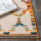 Safavieh Cabana CBN333A 2"2" x 9" Ivory and Orange Indoor/Outdoor Performance Runner, , large
