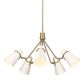 Golden Lighting Reeva 5-Light Chandelier with White Shade in Modern Brass, , large
