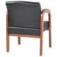 OSP Home WD Visitors Chair in Black Faux Leather and Oak, , large