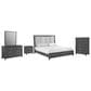 New Heritage Design Odessa 5-Piece King Bedroom Set in Charcoal and Silver, , large