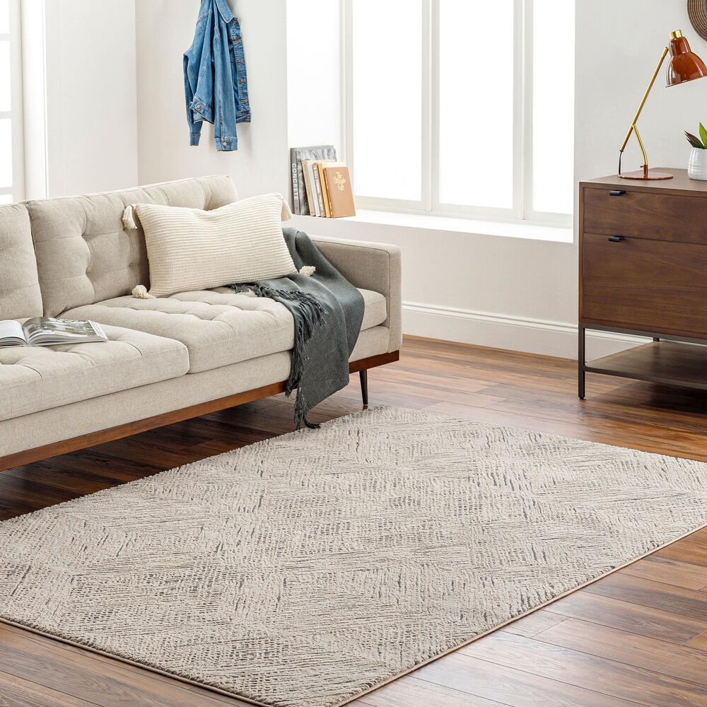 Surya Alder 5&#39; x 7&#39; Taupe, Ivory and Black Area Rug, , large