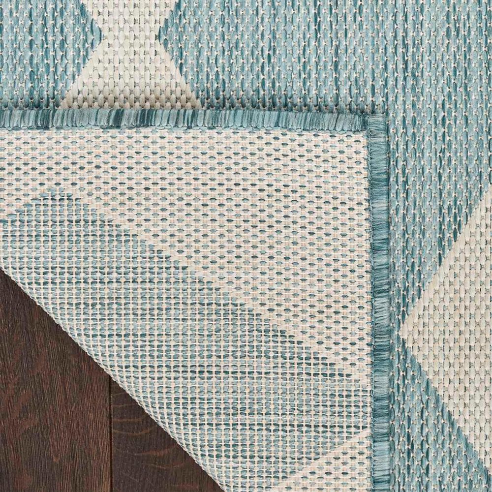 Nourison Positano Geometric Aqua 8&#39; x 10&#39; Indoor/Outdoor Area Rug, , large