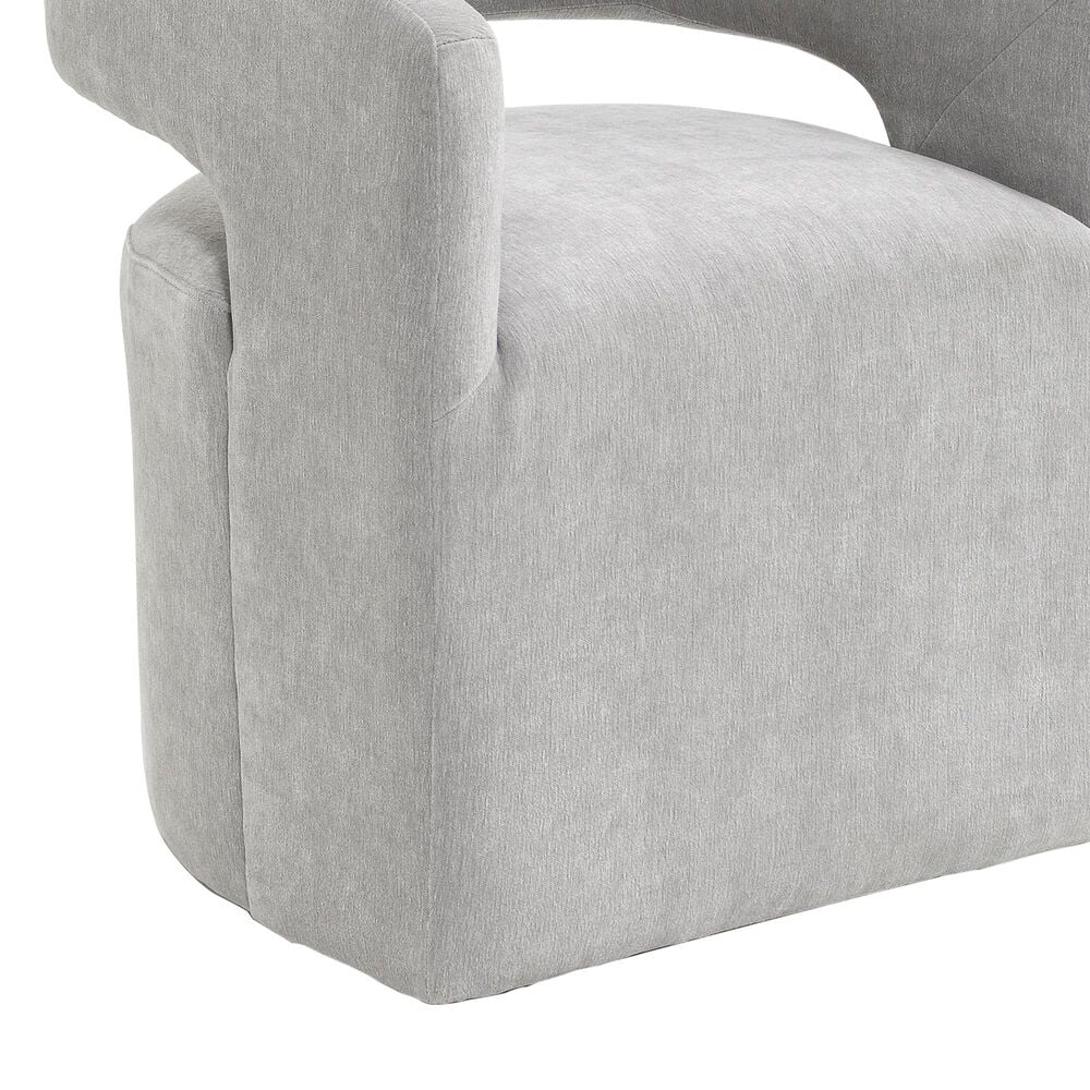 Furniture of America Rivena Modern Arm Chair with Casters in Light Gray, , large