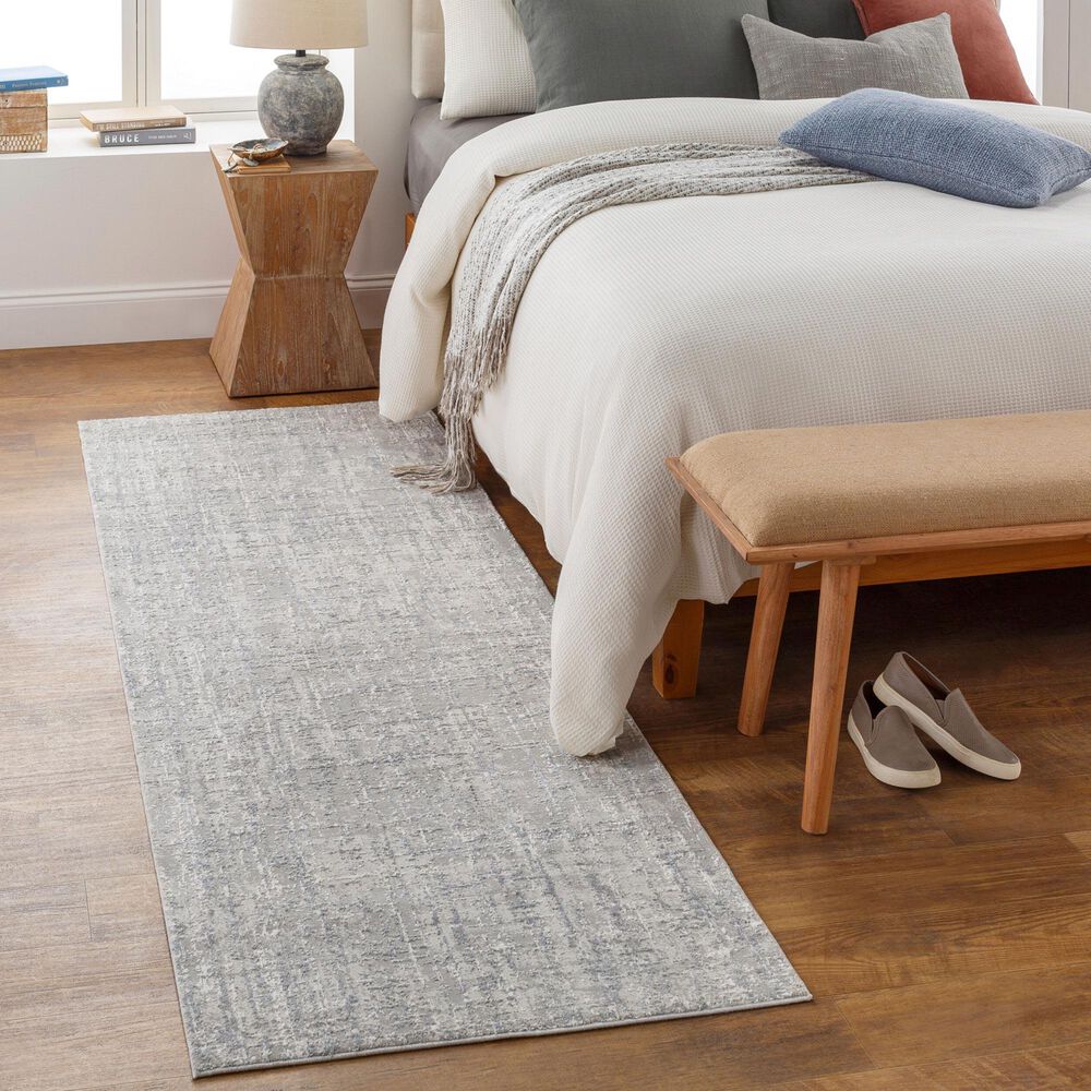 Surya Aisha 2&#39;7&quot; x 7&#39;7&quot; Light Gray, Gray and Off-White Runner, , large