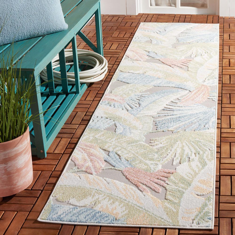 Safavieh Sarasota 2&#39;3&quot; x 9&#39; Light Green and Beige Indoor/Outdoor Runner, , large