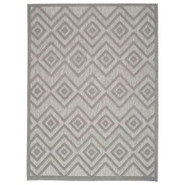 Nourison Versatile 5" x 7" Silver Grey Indoor/Outdoor Area Rug, , large
