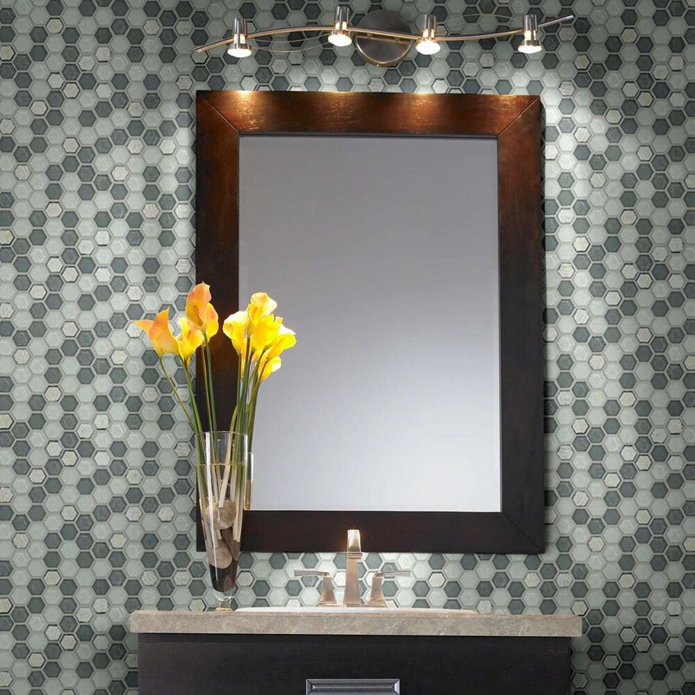Shaw Molten Hexagon Nickel 11.49" x 11.02" Glass Mosaic Sheet, , large