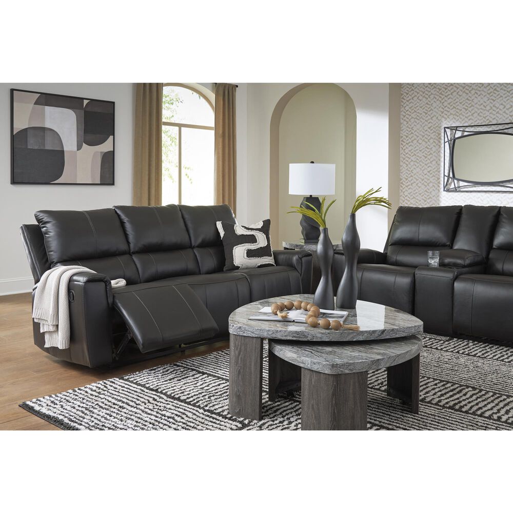 Ashley Glossmore Manual Reclining Loveseat in Black, , large