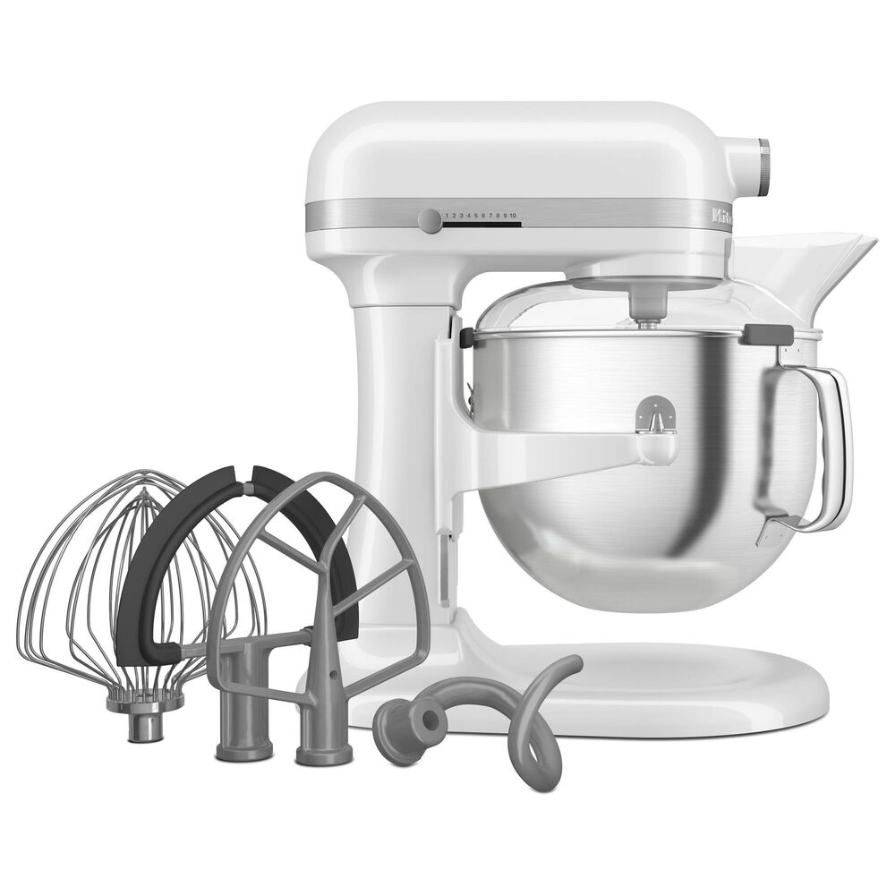KitchenAid 7 Quart Bowl-Lift Stand Mixer in White and Stainless Steel, , large