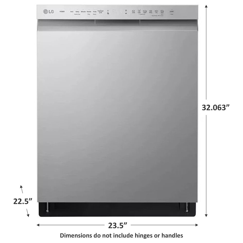 LG 24&quot; Front Control Smart Dishwasher in Stainless Steel, , large