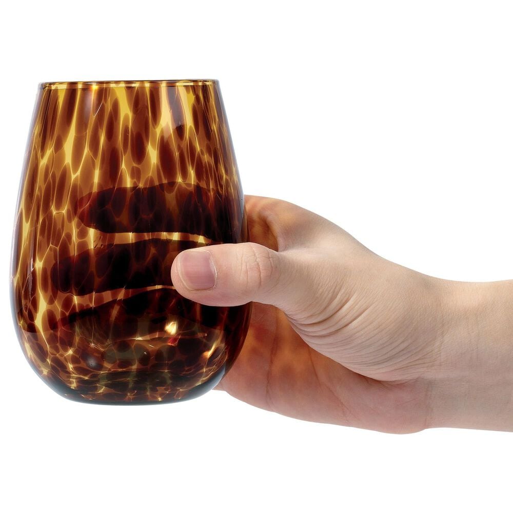 Gifts Plus 16.91 Oz Stemless Wine in Tortoise (Set of 4), , large