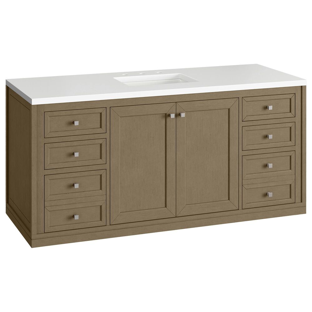 James Martin Vanities Chicago 60" Double Bathroom Vanity Cabinet in Walnut Whisper, , large